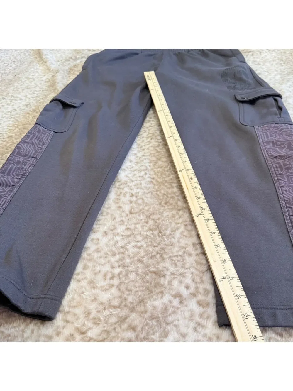 Ecko Function‎ Grey Tech Cargo Track Pants Baggy Cyber Y2K Gorpcore Mens Size S